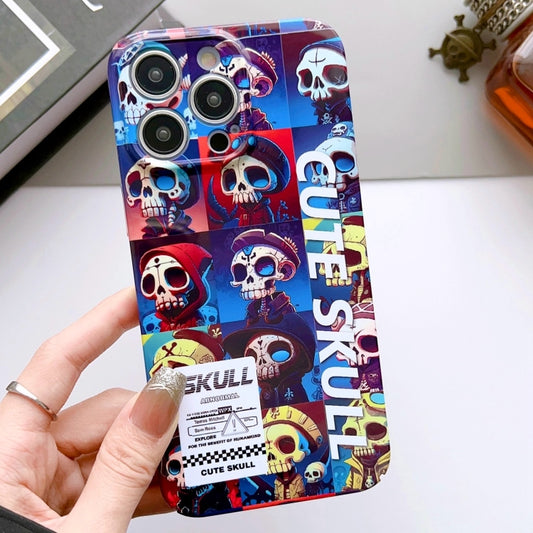 For iPhone 13 Pro Max Painted Pattern Precise Hole PC Phone Case(Cute Skull) - iPhone 13 Pro Max Cases by buy2fix | Online Shopping UK | buy2fix