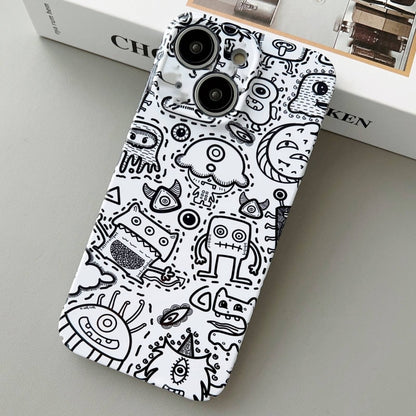 For iPhone 13 Painted Pattern Precise Hole PC Phone Case(Block Monster) - iPhone 13 Cases by buy2fix | Online Shopping UK | buy2fix