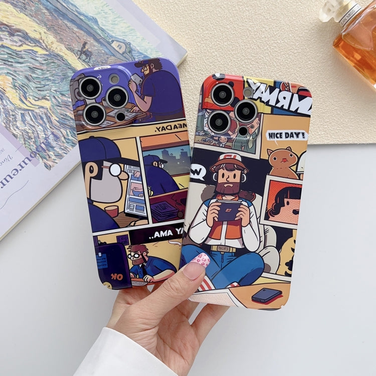 For iPhone X / XS Painted Pattern Precise Hole PC Phone Case(Block Monster) - More iPhone Cases by buy2fix | Online Shopping UK | buy2fix