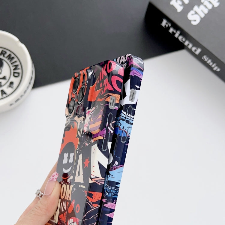 For iPhone 15 Pro Max Painted Pattern Precise Hole PC Phone Case(Abstract Flower) - iPhone 15 Pro Max Cases by buy2fix | Online Shopping UK | buy2fix