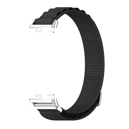 For Huawei Band 8 / 9 Mijobs Nylon Breathable Watch Band(Black+Silver) - Watch Bands by MIJOBS | Online Shopping UK | buy2fix