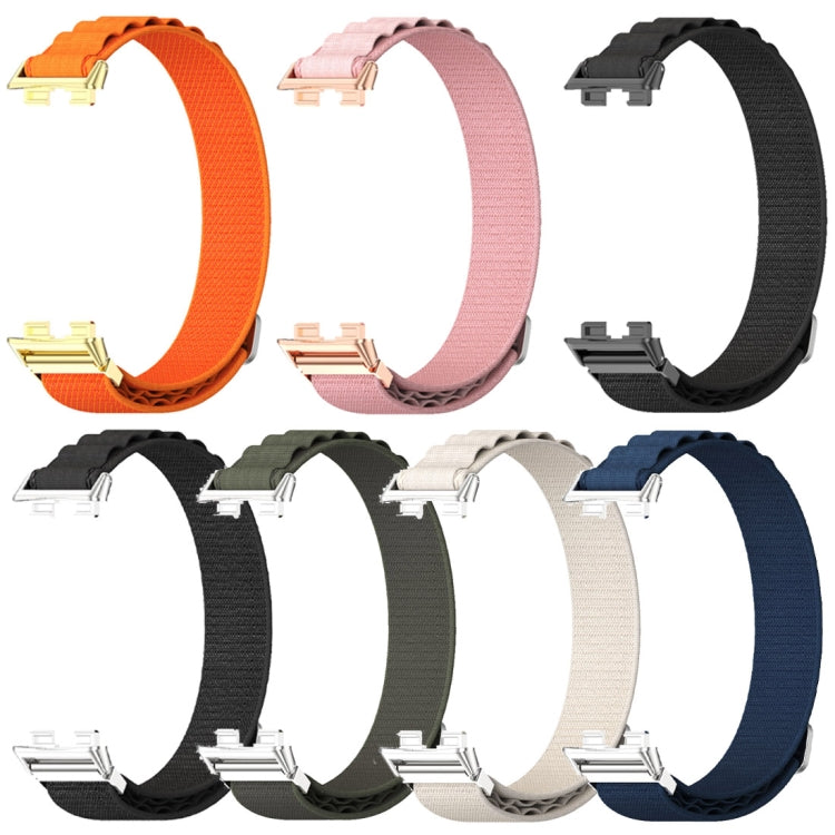 For Huawei Band 8 / 9 Mijobs Nylon Breathable Watch Band(Black+Silver) - Watch Bands by MIJOBS | Online Shopping UK | buy2fix