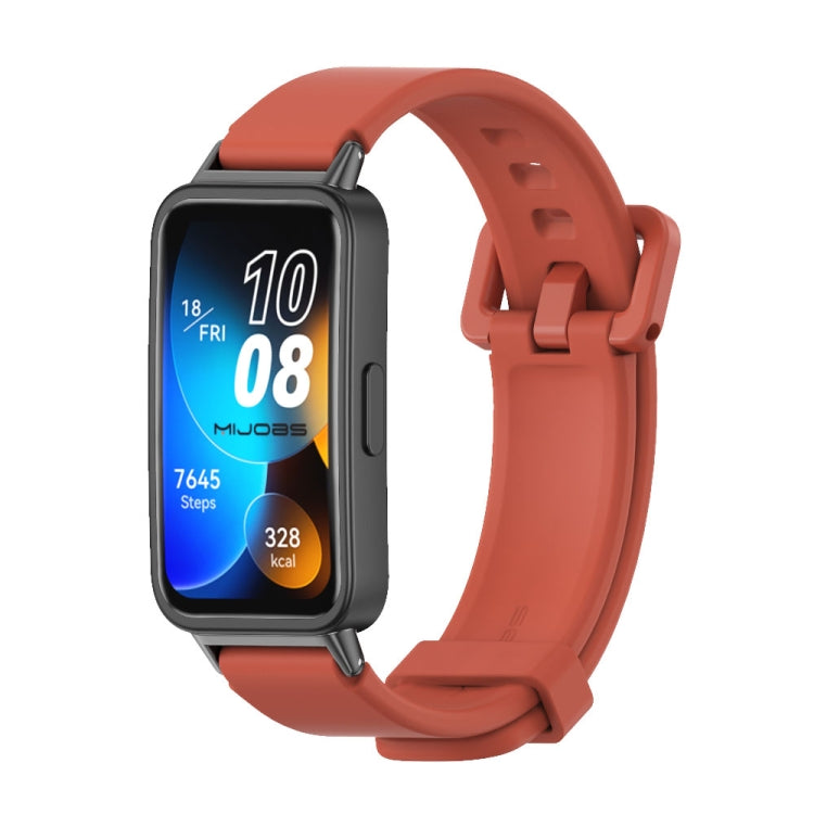 For Huawei Band 8 / 9 Mijobs Silicone Breathable Watch Band(Orange+Black) - Watch Bands by MIJOBS | Online Shopping UK | buy2fix