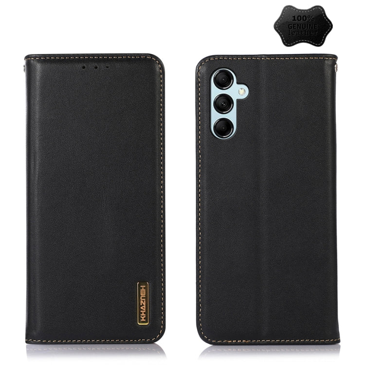 For Samsung Galaxy M34 5G KHAZNEH Nappa Top Layer Cowhide Leather Phone Case(Black) - Galaxy Phone Cases by buy2fix | Online Shopping UK | buy2fix