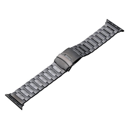 For Apple Watch Series 9 41mm Safety Buckle Titanium Steel Watch Band(Grey) - Watch Bands by buy2fix | Online Shopping UK | buy2fix