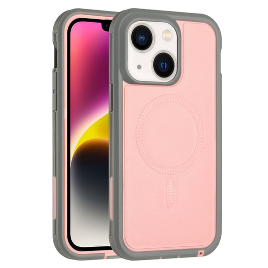 For iPhone 15 Plus Defender Series XT MagSafe Magnetic PC + TPU Shockproof Phone Case(Pink+Grey) - iPhone 15 Plus Cases by buy2fix | Online Shopping UK | buy2fix