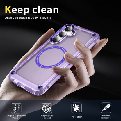 For Samsung Galaxy S24+ 5G Skin Feel TPU + PC MagSafe Magnetic Phone Case(Transparent Purple) - Galaxy S24+ 5G Cases by buy2fix | Online Shopping UK | buy2fix