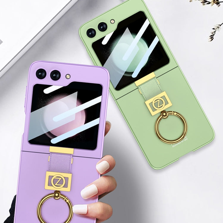 For Samsung Galaxy Z Flip5 GKK Ultra-thin Z Ring Holder PC Phone Case(Pink) - Galaxy Z Flip5 Cases by GKK | Online Shopping UK | buy2fix