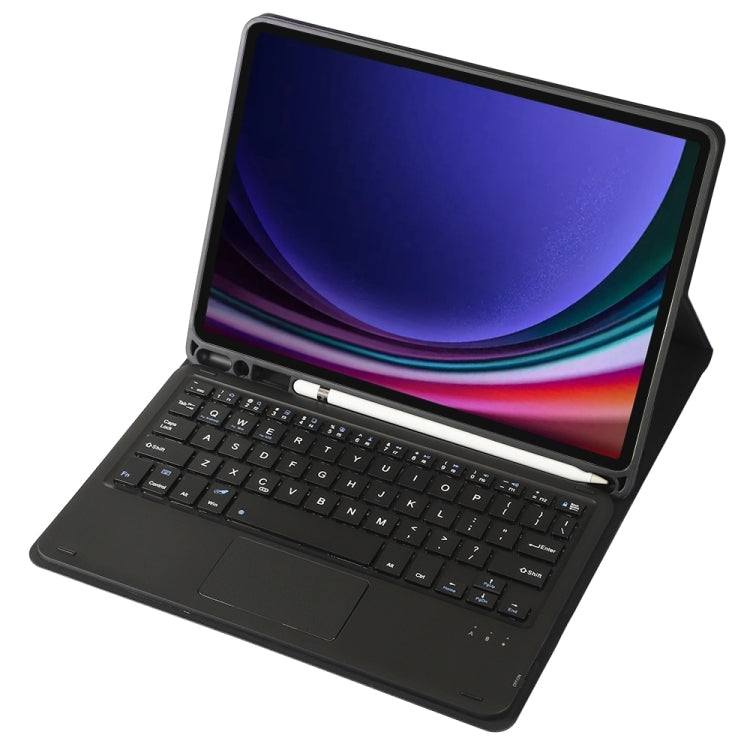 For Samsung Galaxy Tab S9 A710B-A Candy Color TPU Touch Bluetooth Keyboard Leather Tablet Case with Pen Holder(Black) - Samsung Keyboard by buy2fix | Online Shopping UK | buy2fix