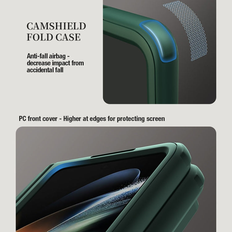 For Samsung Galaxy Z Fold5 NILLKIN Black Mirror Series Camshield PC Phone Case with Pen Slot(Green) - Galaxy Z Fold5 Cases by NILLKIN | Online Shopping UK | buy2fix