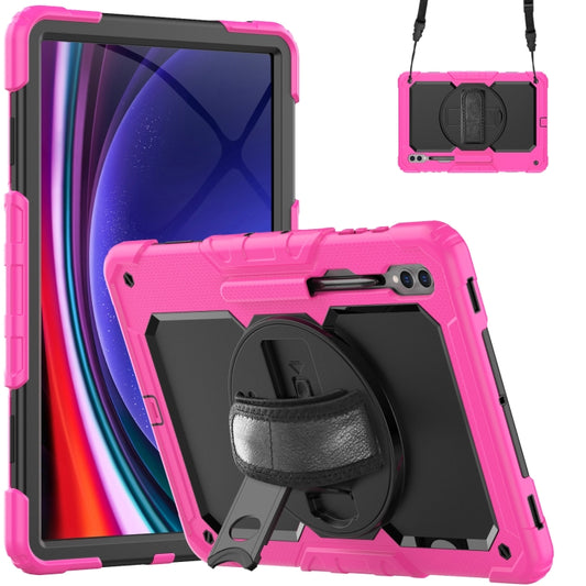 For Samsung Galaxy Tab S9 Ultra / S8 Ultra Silicone + PC Tablet Case(Rose Red+Black) - Galaxy Tab S9 Ultra Cases by buy2fix | Online Shopping UK | buy2fix