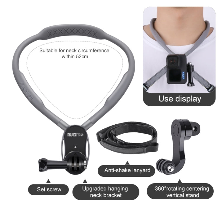 RUIGPRO Lazy Neck Bracket POV View Mount With J-Hook Buckle - Holder by RUIGPRO | Online Shopping UK | buy2fix