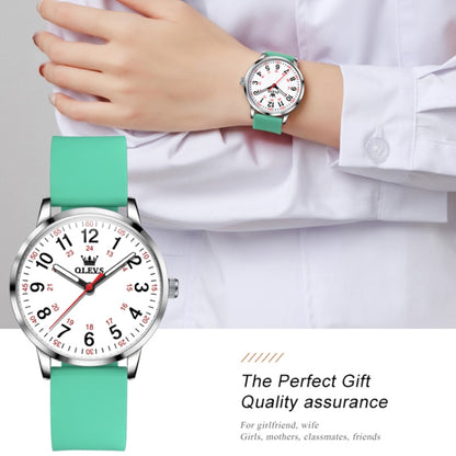 OLEVS 9953 Women Simple Silicone Strap Waterproof Quartz Watch(Green) - Silicone Strap Watches by OLEVS | Online Shopping UK | buy2fix