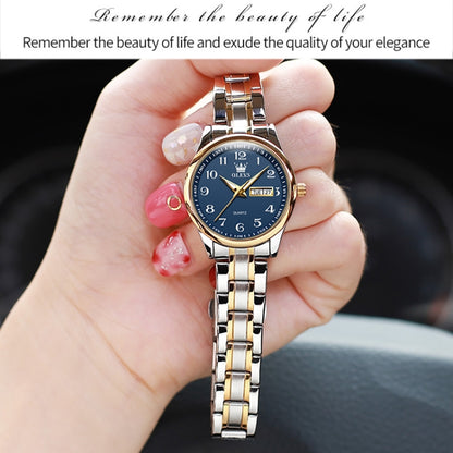 OLEVS 5567 Women Steel Strap Waterproof Quartz Watch(Blue) - Metal Strap Watches by OLEVS | Online Shopping UK | buy2fix
