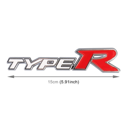 Car TYPE-R Personalized Aluminum Alloy Decorative Stickers, Size:15x3x0.4cm(White Red) - 3D Metal Sticker by buy2fix | Online Shopping UK | buy2fix