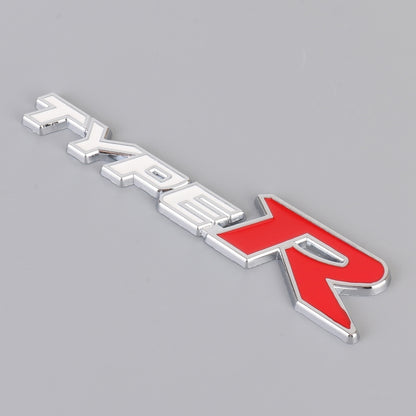 Car TYPE-R Personalized Aluminum Alloy Decorative Stickers, Size:15x3x0.4cm(White Red) - 3D Metal Sticker by buy2fix | Online Shopping UK | buy2fix