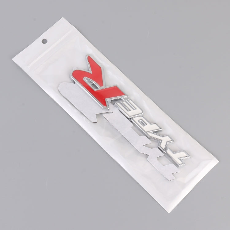 Car TYPE-R Personalized Aluminum Alloy Decorative Stickers, Size:15x3x0.4cm(White Red) - 3D Metal Sticker by buy2fix | Online Shopping UK | buy2fix