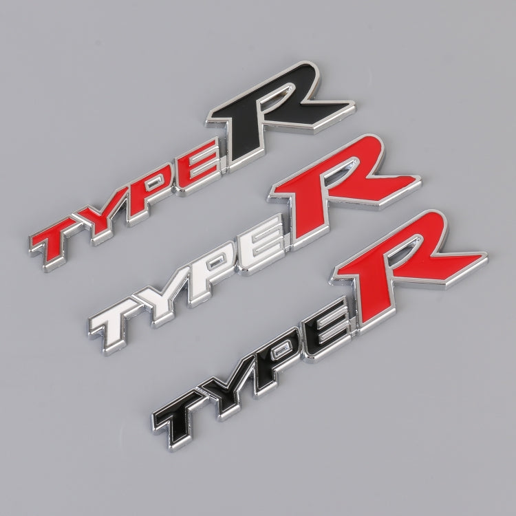 Car TYPE-R Personalized Aluminum Alloy Decorative Stickers, Size:15x3x0.4cm(White Red) - 3D Metal Sticker by buy2fix | Online Shopping UK | buy2fix