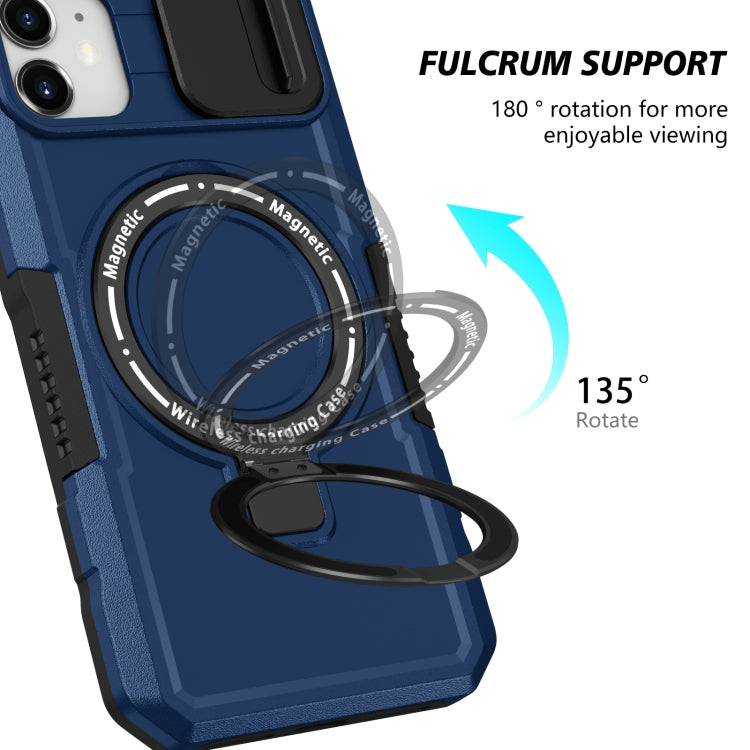 For iPhone 11 Sliding Camshield Magsafe Holder TPU Hybrid PC Phone Case(Royal Blue) - iPhone 11 Cases by buy2fix | Online Shopping UK | buy2fix