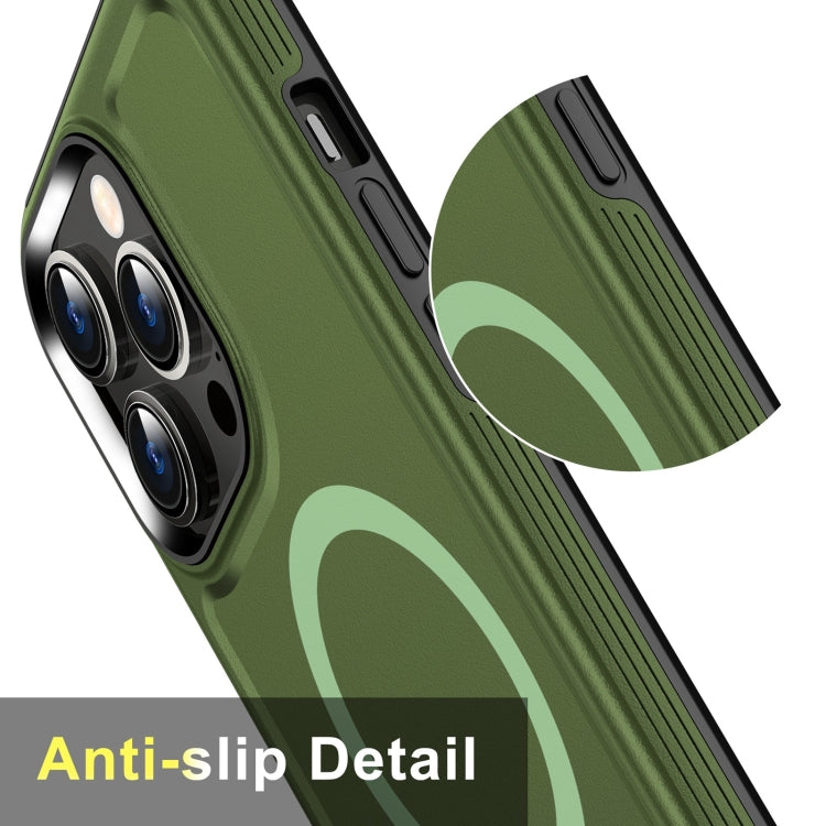 For iPhone 14 Shield Armor MagSafe TPU Hybrid PC Phone Case(Grass Green) - iPhone 14 Cases by buy2fix | Online Shopping UK | buy2fix