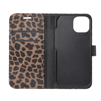 For iPhone 15 Leopard Pattern Horizontal Flip Leather Phone Case(Brown) - iPhone 15 Pro Max Cases by buy2fix | Online Shopping UK | buy2fix