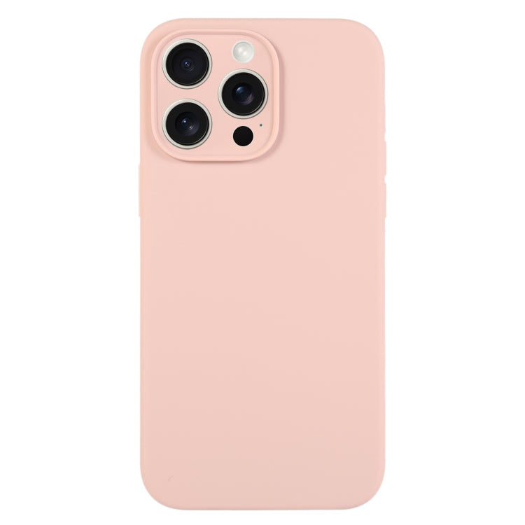 For iPhone 15 Pro Max Pure Color Liquid Silicone Fine Pore Phone Case(Sand Pink) - iPhone 15 Pro Max Cases by buy2fix | Online Shopping UK | buy2fix