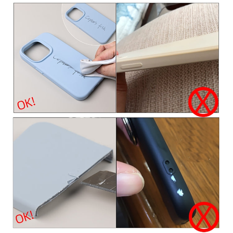 For iPhone 15 Pro Max Pure Color Liquid Silicone Fine Pore Phone Case(Grey Blue) - iPhone 15 Pro Max Cases by buy2fix | Online Shopping UK | buy2fix