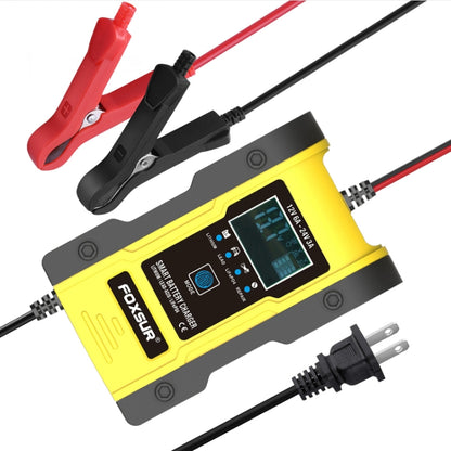 FOXSUR 12V-24V Car Motorcycle Repair Battery Charger AGM Charger Color:Yellow(US Plug) - Battery Charger by FOXSUR | Online Shopping UK | buy2fix