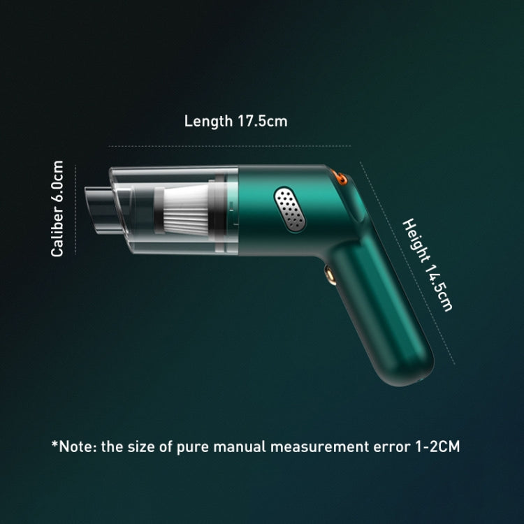 KBN-010 10000Pa Powerful Car Cordless Vacuum Cleaner Handheld Cleaning Tool, Spec:Standard Version(Dark Green) - Vacuum Cleaner by buy2fix | Online Shopping UK | buy2fix