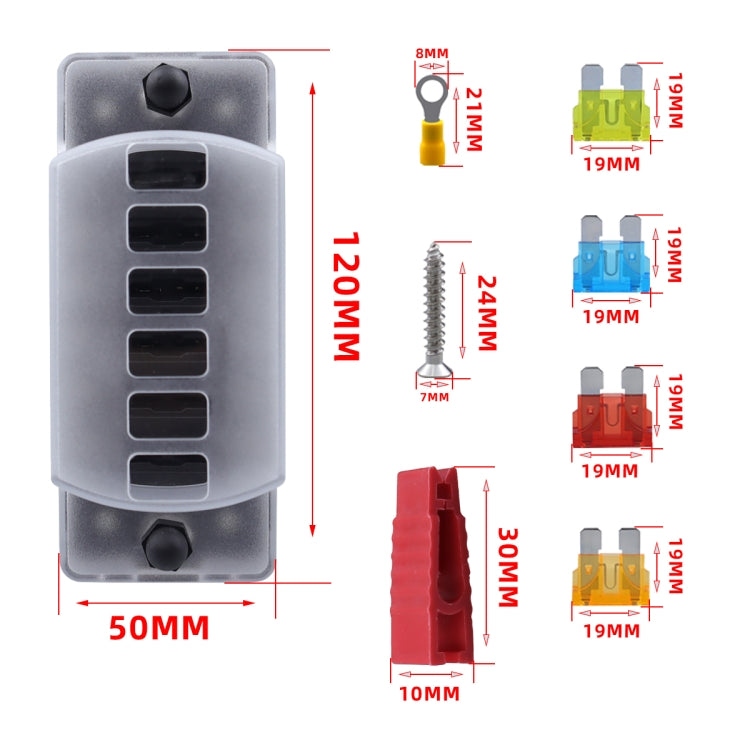 CP-4041 Vertical 6 Way Fuse Block with Fuses and Rerminals - Fuse by buy2fix | Online Shopping UK | buy2fix