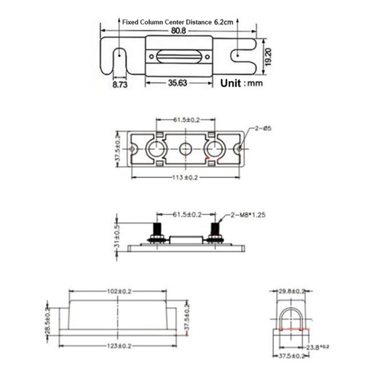 3 in 1 ANL Car Audio Modified Fuse Holder with 200A Fuse, Current:200A - Fuse by buy2fix | Online Shopping UK | buy2fix