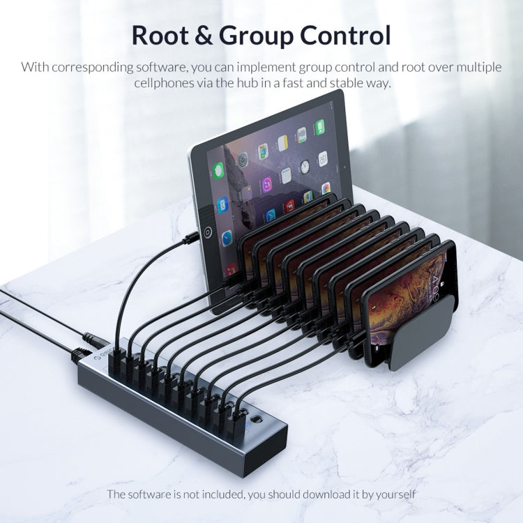 ORICO BT2U3-16AB-GY-BP 16 Ports USB 3.0 HUB with Individual Switches(US Plug) - USB 3.0 HUB by ORICO | Online Shopping UK | buy2fix