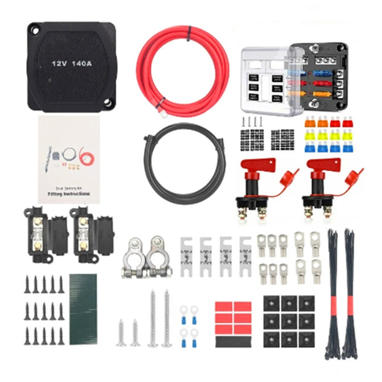 Car Dual Battery Isolator Kit 12V 140AMP Smart Voltage Sensitive Relay Charger - Relays by buy2fix | Online Shopping UK | buy2fix