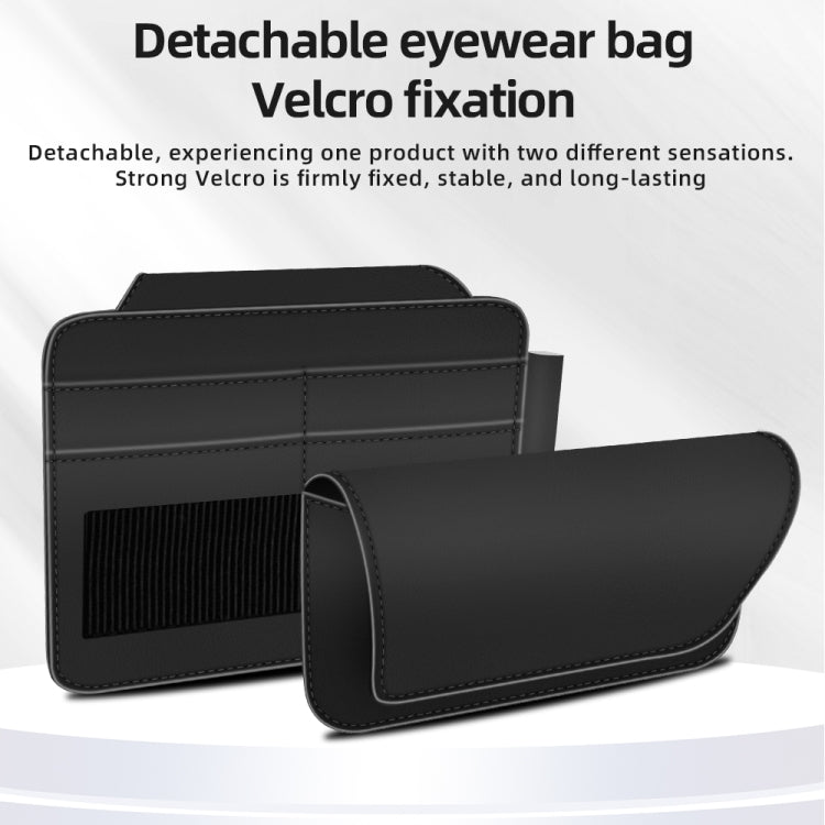 3073 Napa Texture Leather Car Removable Glasses Storage Bag(Black) - Sunglasses & Glasses Clips by buy2fix | Online Shopping UK | buy2fix