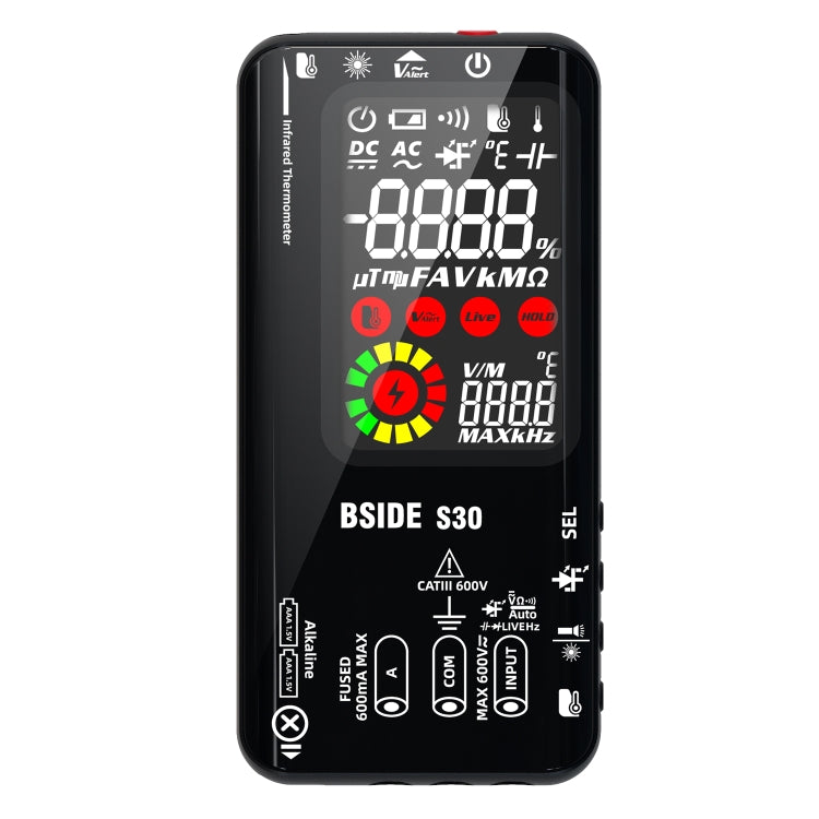 BSIDE S30 Smart Color Screen Infrared Temperature Measurement Multimeter(Black) - Digital Multimeter by BSIDE | Online Shopping UK | buy2fix