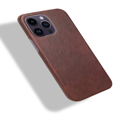 For iPhone 15 Pro Max Litchi Texture Back Cover Phone Case(Brown) - iPhone 15 Pro Max Cases by buy2fix | Online Shopping UK | buy2fix