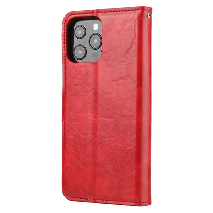 For iPhone 15 Pro Max Crazy Horse Texture Detachable Horizontal Flip PU Case(Red) - iPhone 15 Pro Max Cases by buy2fix | Online Shopping UK | buy2fix