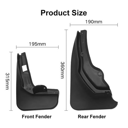 For Mercedes-Benz C-Class W205 2011-2014 4pcs/Set Car Auto Soft Plastic Splash Flaps Fender Guard - Mudguards by buy2fix | Online Shopping UK | buy2fix