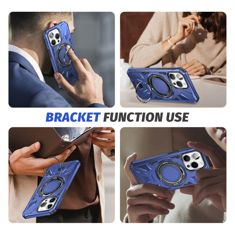 For iPhone 15 Pro Max MagSafe Magnetic Shockproof Phone Case with Ring Holder(Navy Blue) - iPhone 15 Pro Max Cases by buy2fix | Online Shopping UK | buy2fix