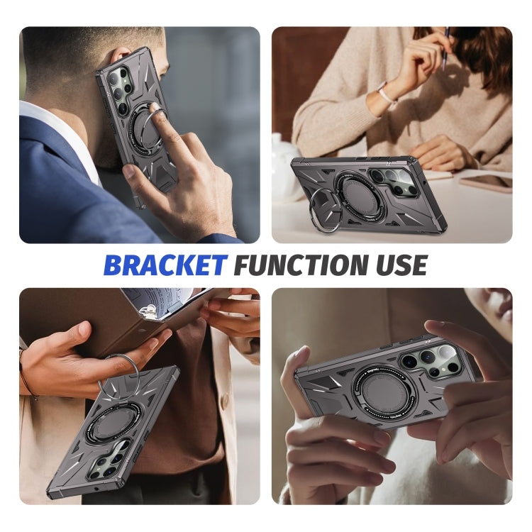 For Samsung Galaxy S24+ 5G MagSafe Magnetic Shockproof Phone Case with Ring Holder(Dark Grey) - Galaxy S24+ 5G Cases by buy2fix | Online Shopping UK | buy2fix