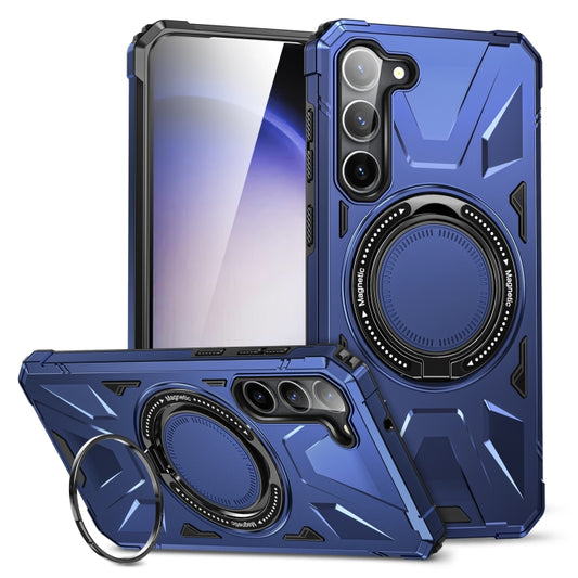 For Samsung Galaxy S24 5G MagSafe Magnetic Shockproof Phone Case with Ring Holder(Navy Blue) - Galaxy S24 5G Cases by buy2fix | Online Shopping UK | buy2fix