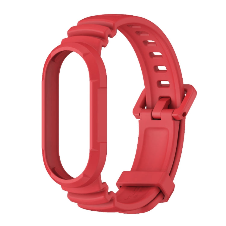 For Xiaomi Mi Band 8 MIJOBS GS Unibody Solid Color Sports Watch Band(Red) - Watch Bands by MIJOBS | Online Shopping UK | buy2fix