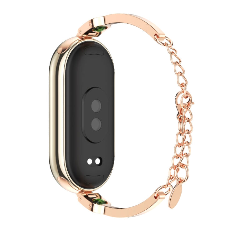 For Xiaomi Mi Band 8 / 9 / 9 NFC Mijobs Ruyi Beauty Bracelet Watch Band(Rose Gold Green) - Watch Bands by MIJOBS | Online Shopping UK | buy2fix