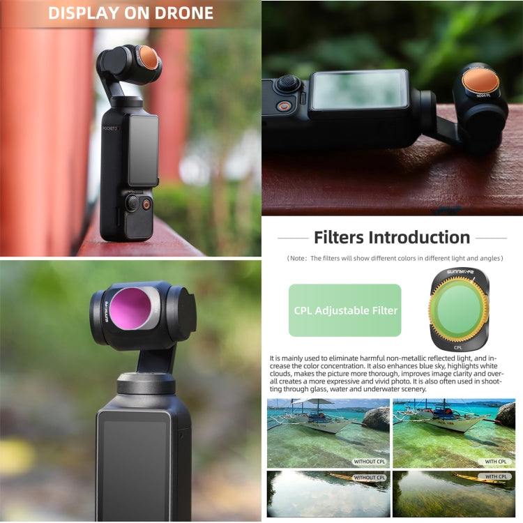 For DJI OSMO Pocket 3 Sunnylife Camera Lens Magnetic Metal Filter, Filter:4 in 1 ND8/16/32/64 - Lens Accessories by Sunnylife | Online Shopping UK | buy2fix