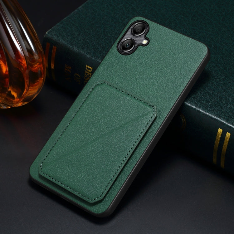 For Samsung Galaxy S23 Ultra 5G Denior Imitation Calf Leather Back Phone Case with Holder(Green) - Galaxy S23 Ultra 5G Cases by Denior | Online Shopping UK | buy2fix