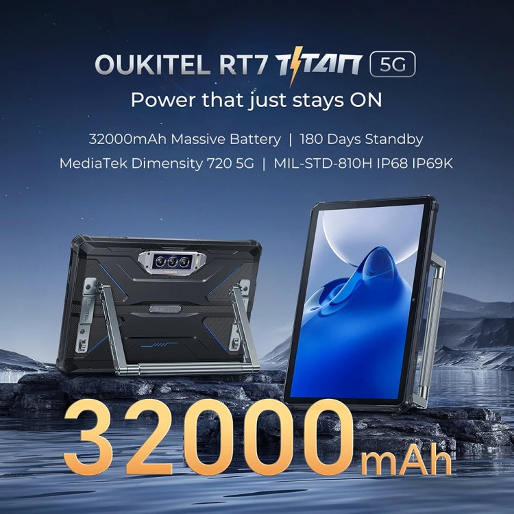 OUKITEL RT7 TITAN 5G Network IP68/IP69K Rugged Tablet, 12GB+256GB, 10.1 inch Android 13 MediaTek Dimensity 720 Octa Core Support Dual SIM, EU Plug(Blue) - Other by OUKITEL | Online Shopping UK | buy2fix