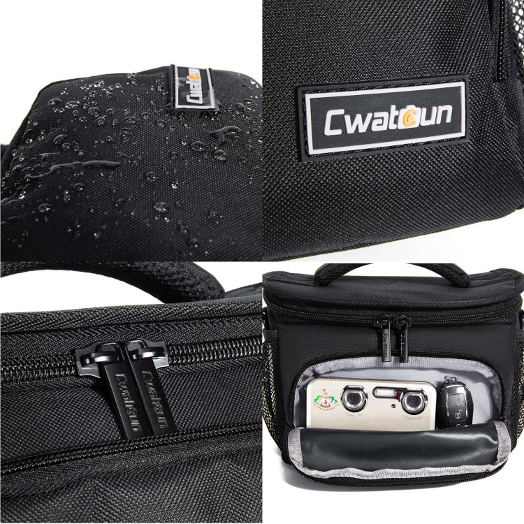 Cwatcun D67 Crossbody Camera Bag Photography Lens Shoulder Bag, Size:25.5 x 16 x 17cm M(Black) - Strap Satchel by Cwatcun | Online Shopping UK | buy2fix