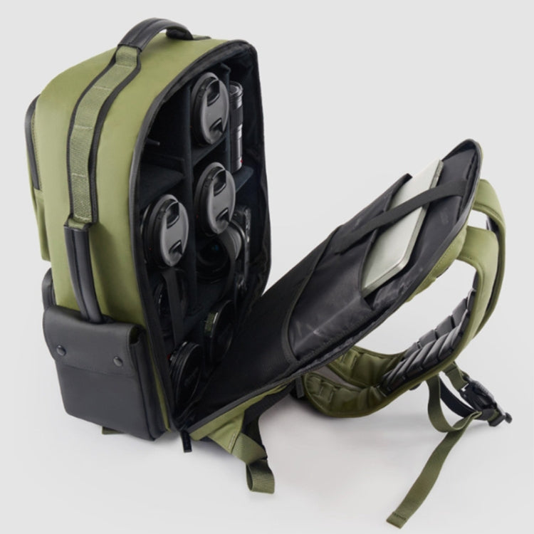 Cwatcun D117 Large Capacity Photography Backpack Shoulders Laptop Camera Bag, Size:42 x 31 x 13cm(Army Green) - Backpack by Cwatcun | Online Shopping UK | buy2fix