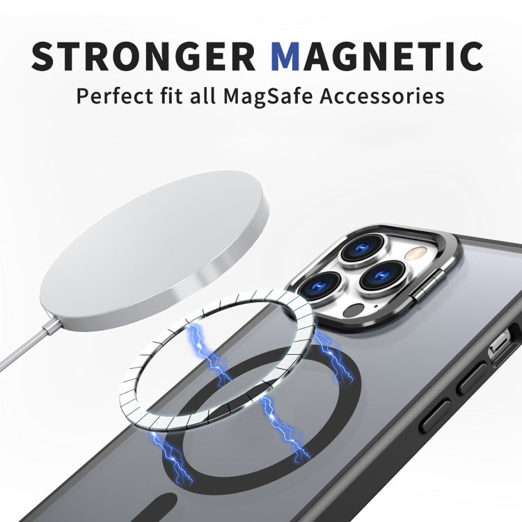 For iPhone 14 Pro Max Metal Invisible Camera Holder MagSafe Magnetic Phone Case(Black) - iPhone 14 Pro Max Cases by buy2fix | Online Shopping UK | buy2fix