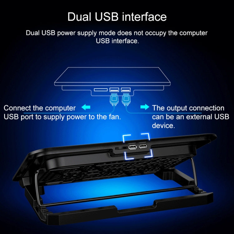 ICE COOREL Notebook Computer Base Speed Control Silent Six-fan Cooling Holder Cooling Rack, Style: Premium Edition(Charm Powder) - Computer & Networking by buy2fix | Online Shopping UK | buy2fix